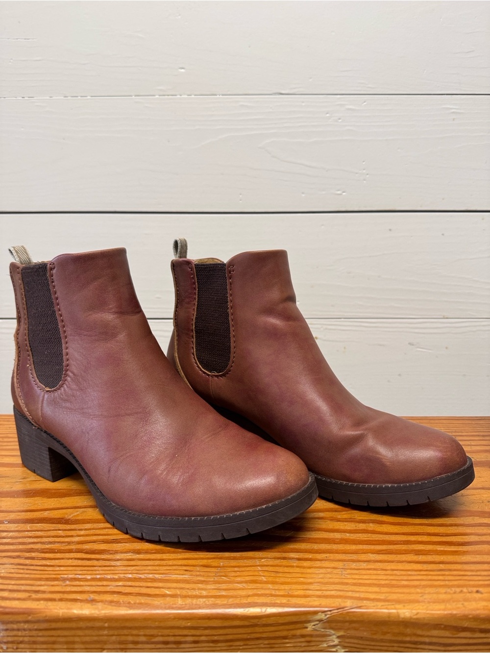 Hush Puppies Brown Leather Chelsea Booties